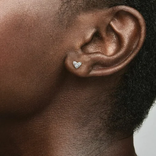 Clous d’Oreilles Pandora Timeless - Cœur Trois Pierres en Argent 925/1000
