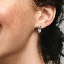 Clous d’Oreilles Pandora Timeless - Double Cœur Scintillant