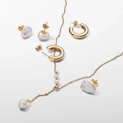 Clous d’Oreilles Perle de Culture Baroque