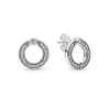 Clous d'Oreilles Réversibles Pavé & Cercle Pandora Signature