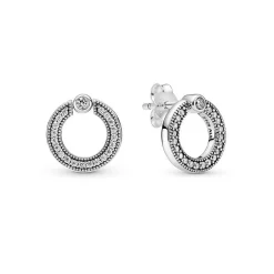 Clous d'Oreilles Réversibles Pavé & Cercle Pandora Signature