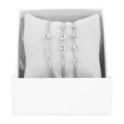 Coffret Les Interchangeables A58670 - 3 Joncs Sertis Fleurs Palladium Femme