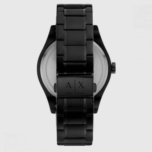 Coffret Montre Armani Exchange AX7102 - Bracelet en cuir noir et acier plaqué noir + Montre Bracelet Acier Noir Boitier Acier Noir Homme