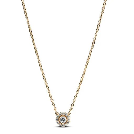 Collier avec Pendentif Halo Rond Pavé