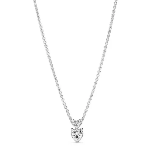 Collier avec Pendentif Pandora Timeless - Double Cœur Scintillant