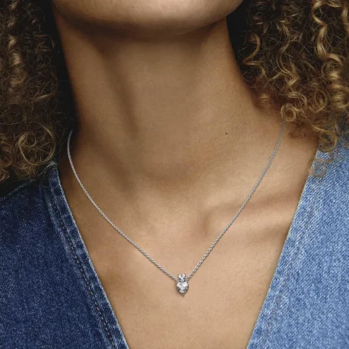 Collier avec Pendentif Pandora Timeless - Double Cœur Scintillant