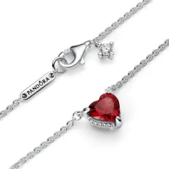 Collier avec Pendentif Pandora - Cœur Halo Scintillant