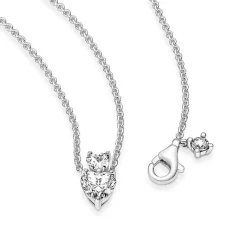 Collier avec Pendentif Pandora Timeless - Double Cœur Scintillant