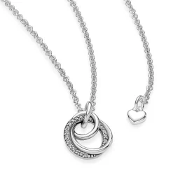 Collier avec Pendentif Pandora Moments - Cercles Ma Famille pour Toujours