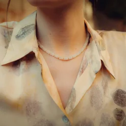 Collier Blima en pierres Jade blanche
