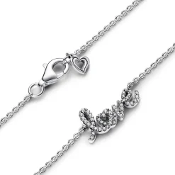 Collier Chaîne Love en Lettres Cursives Scintillant