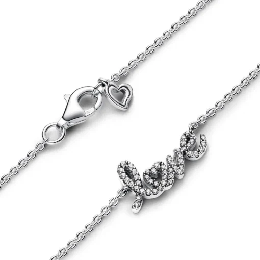 Collier Chaîne Love en Lettres Cursives Scintillant