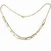 Collier Charme Acier Doré Multi Chaines 42+3 cm