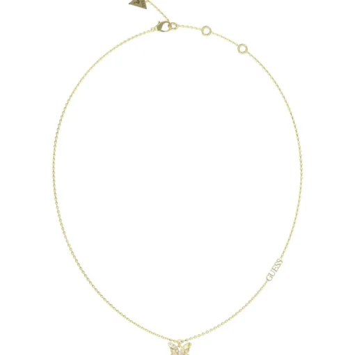 Collier Chrysalis Acier Doré Et Papillon Pavé De Zircons Cubiques