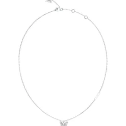 Collier Chrysalis Acier Rhodié Et Papillon Pavé De Zircons Cubiques