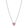 Collier Cœur Surélevé Rose