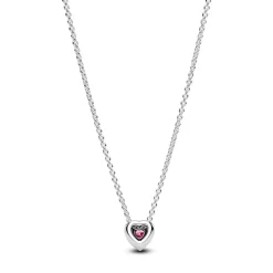 Collier Cœur Surélevé Rose