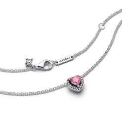 Collier Cœur Surélevé Rose