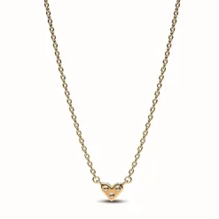 Collier Cœur Trois Pierres - Pandora Timeless Doré