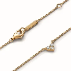 Collier Cœur Trois Pierres - Pandora Timeless Doré