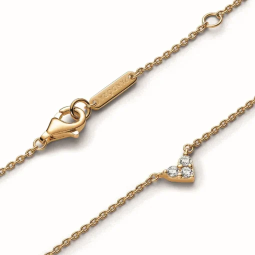 Collier Cœur Trois Pierres - Pandora Timeless Doré