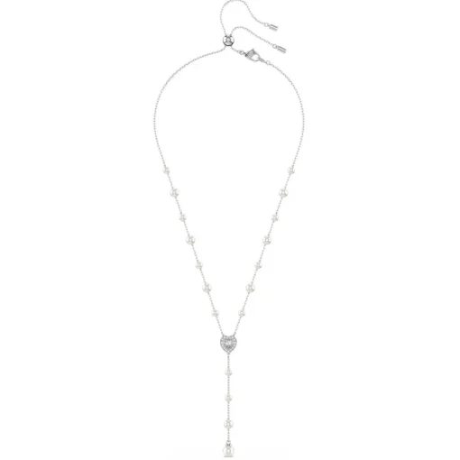 Collier en Y Ariana Grande x Swarovski, Tailles variées, Cœur, Blanc, Métal rhodié