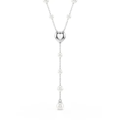 Collier en Y Ariana Grande x Swarovski, Tailles variées, Cœur, Blanc, Métal rhodié