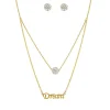 Collier et pendentif Femme Edforce 165-0151-S - Acier Doré