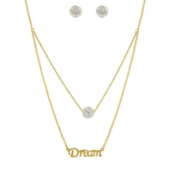 Collier et pendentif Femme Edforce 165-0151-S - Acier Doré