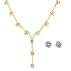 Collier et pendentif Femme Edforce 300-0127-S - Acier Doré