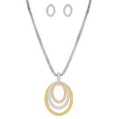 Collier et pendentif Femme Edforce 93-0855-S - Acier Argenté