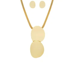 Collier et pendentif Femme Edforce 00-0279-S - Acier Doré