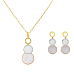 Collier et pendentif Femme Edforce 302-0100-S - Acier Doré