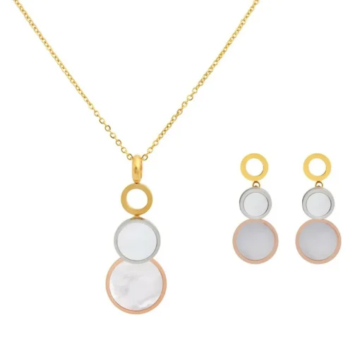 Collier et pendentif Femme Edforce 302-0100-S - Acier Doré