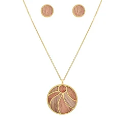 Collier et pendentif Femme Edforce 93-0917-S - Acier Doré