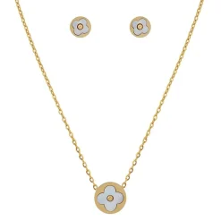 Collier et pendentif Femme Edforce 274-0035-S - Acier Doré