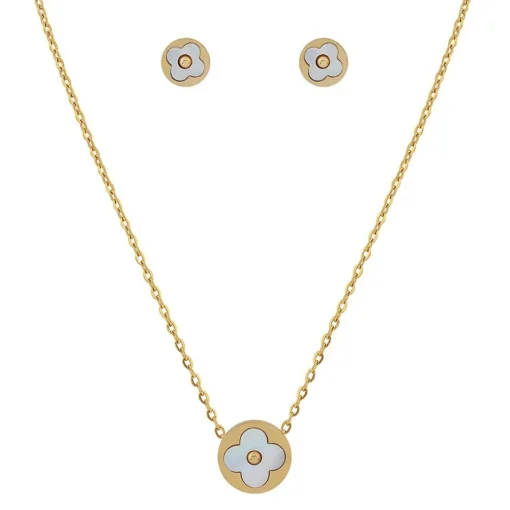 Collier et pendentif Femme Edforce 274-0035-S - Acier Doré