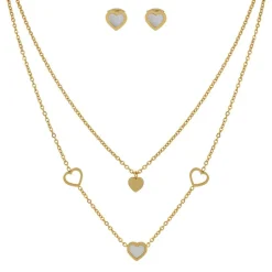 Collier et pendentif Femme Edforce 337-0311-S - Acier Doré