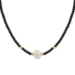 Collier et pendentif Femme Edforce 534-0113-N - Perle noir