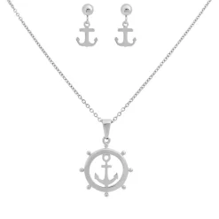 Collier et pendentif Femme Edforce 90-0395-S - Acier Argenté