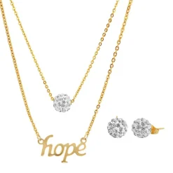 Collier et pendentif Femme Edforce 165-0155-S - Acier Doré