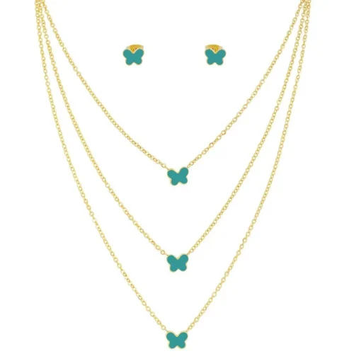 Collier et pendentif Femme Edforce 226-0045-S - Acier Doré