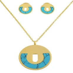 Collier et pendentif Femme Edforce 431-0022-S - Acier Doré