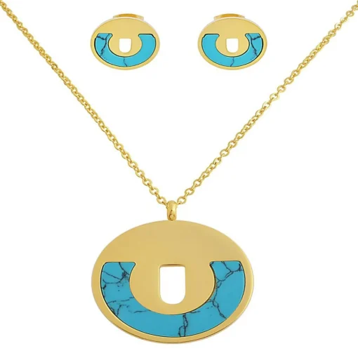 Collier et pendentif Femme Edforce 431-0022-S - Acier Doré