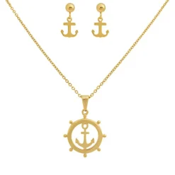 Collier et pendentif Femme Edforce 90-0396-S - Acier Doré