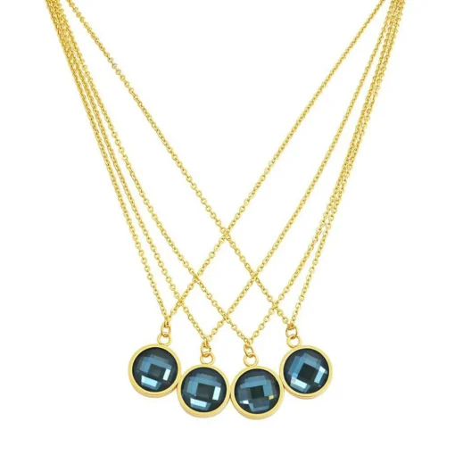 Collier et pendentif Femme Edforce 05-0989-N - Acier Doré