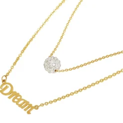 Collier et pendentif Femme Edforce 165-0151-S - Acier Doré
