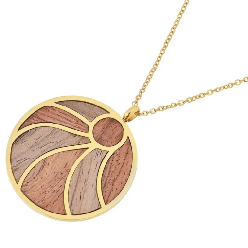 Collier et pendentif Femme Edforce 93-0917-S - Acier Doré