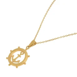 Collier et pendentif Femme Edforce 90-0396-S - Acier Doré