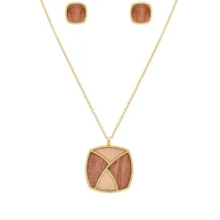 Collier et pendentif Femme Edforce 93-0916-S - Acier Doré